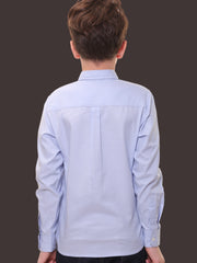 Boys Full Sleeves 100% Cotton Light Blue Shirt - Versatile for All Occasions