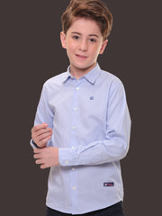 Boys Full Sleeves 100% Cotton Light Blue Shirt - Versatile for All Occasions