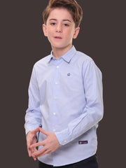 Boys Full Sleeves 100% Cotton Light Blue Shirt - Versatile for All Occasions