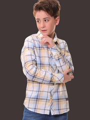 Boys’ 100% Cotton Full Sleeves Multi-Coloured Check Shirt – Perfect for Any Occasion