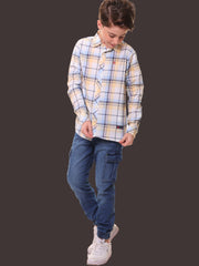 Boys’ 100% Cotton Full Sleeves Multi-Coloured Check Shirt – Perfect for Any Occasion